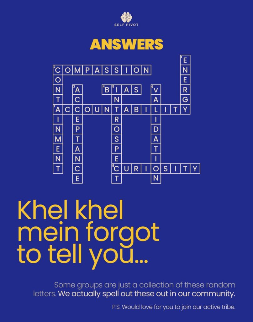 Self Pivot crossword answers — words about community, boundaries and connection
